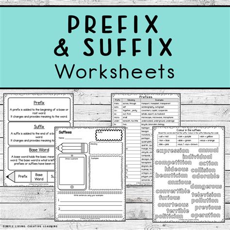 Prefix And Suffix Worksheets Simple Living Creative Learning Suffix Prefix Worksheet - Suffix Prefix Worksheet
