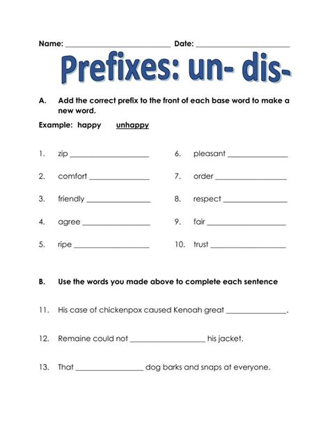 Prefix Practice Dis Non Un 99worksheets Prefixes Dis Non Un - Prefixes Dis Non Un