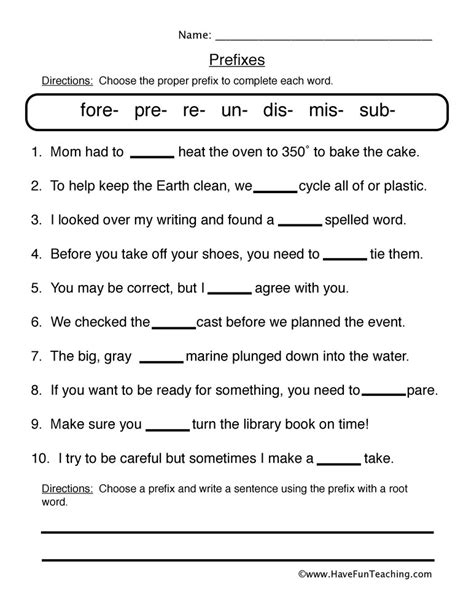 Prefix Worksheets Prefixes 5th Grade Worksheet - Prefixes 5th Grade Worksheet