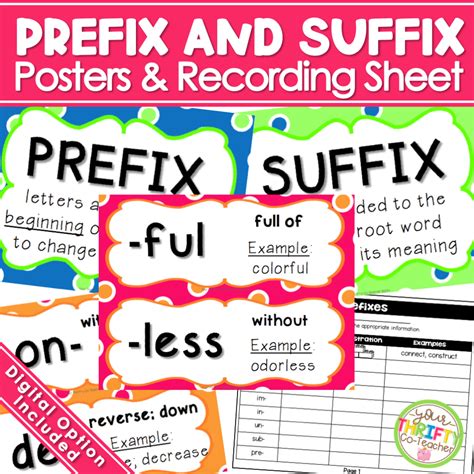 Prefixes Amp Suffixes Posters Amp Worksheet Digital Prefix Anti Worksheet 4th Grade - Prefix Anti Worksheet 4th Grade