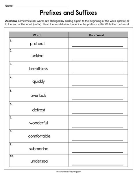 Download Prefixes And Suffixes Exercises With Answers 