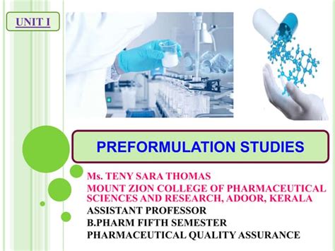 Preformulation Studies Slideshare