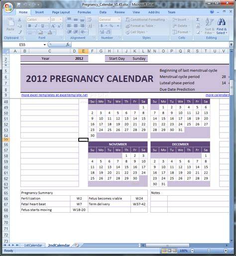 pregnancy calendar template 2014 excel