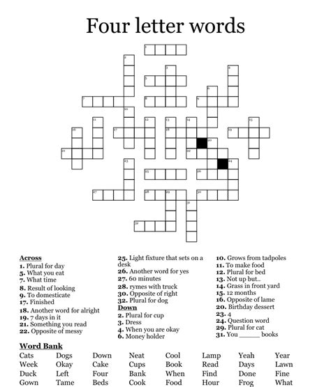 There are a total of 1 crossword puzzles on our site a