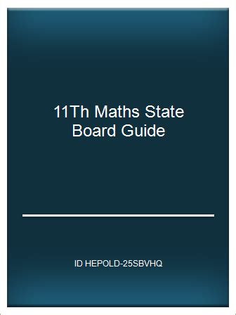 Read Online Premier Maths 11Th Stateboard Guide 