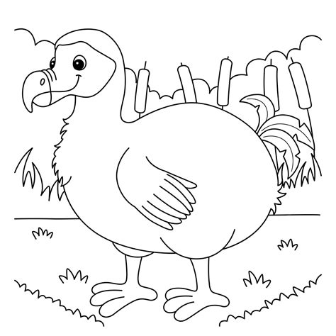 Premium Vector Dodo Animal Coloring Page For Kids Dodo Bird Coloring Page - Dodo Bird Coloring Page