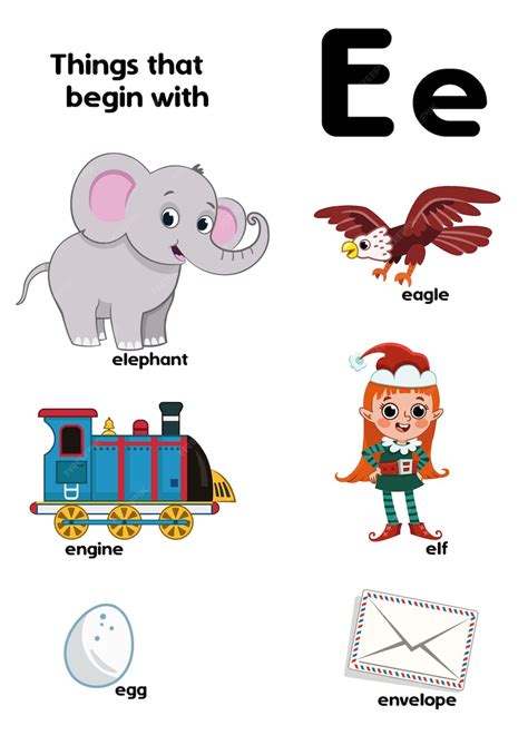 Premium Vector Things That Start With The Letter Pictures That Begin With Letter E - Pictures That Begin With Letter E
