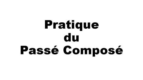 Prendre Passé Composé