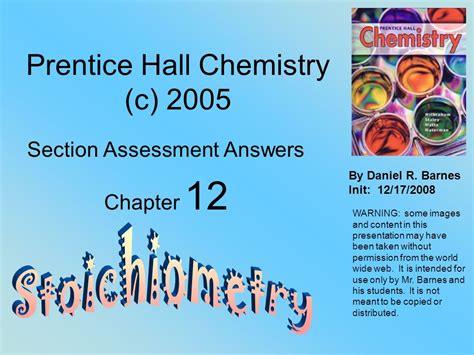 Prentice Hall Chemistry Chapter 12 Assessment Answers