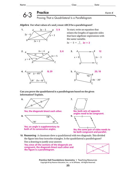 Prentice Hall Geometry Answer Key