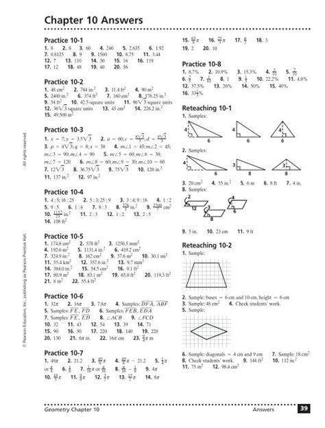 prentice hall geometry reteaching answers