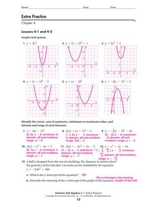 Prentice Hall Gold Algebra 2 Answer Key