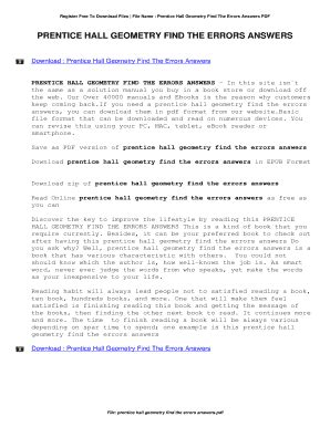 Full Download Prentice Hall Geometry Find The Errors Answers 