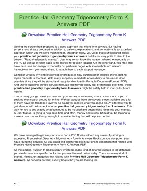 Read Prentice Hall Geometry Form K Answers 