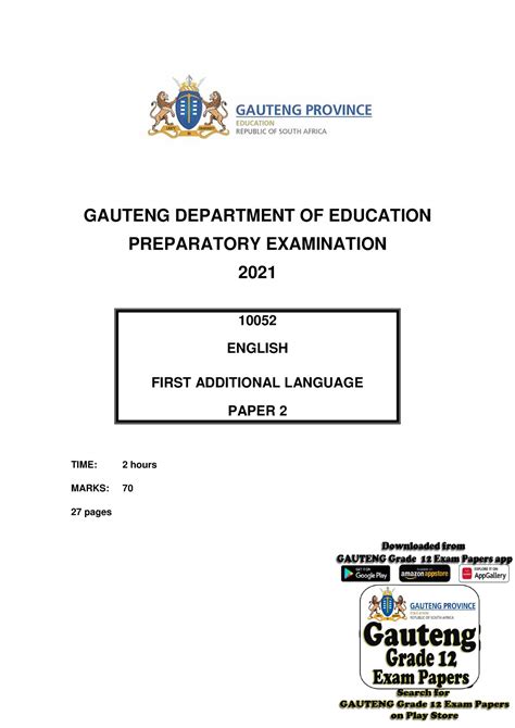 Read Preparatory 2013 Gauteng English Paper 2 