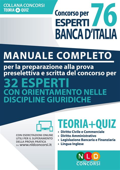 Read Online Preparazione Al Concorso Per 76 Esperti Di Banca Ditalia Manuale Completo Con Contenuto Digitale Per Accesso On Line 