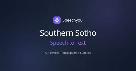 Prepared Speech In Sotho