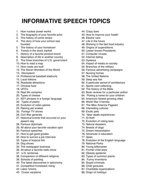 prepared speech topics