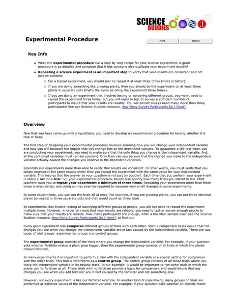 Preparing Experimental Procedures For A Science Fair Project Science Experiment Procedure - Science Experiment Procedure