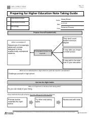 Download Preparing For Higher Education Note Taking Guide 
