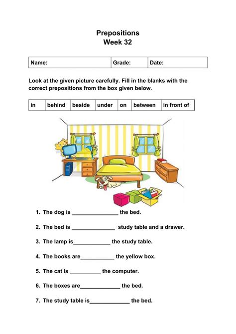 Preposition For Class 2 With Preposition For Grade Prepositions For 4th Grade - Prepositions For 4th Grade