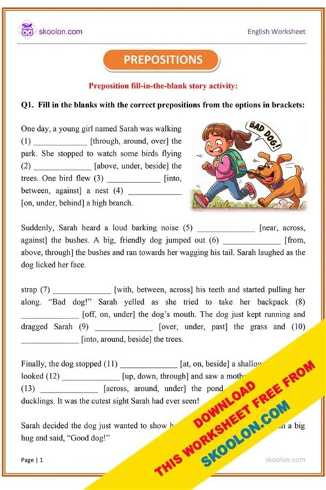 Preposition Passage Exercises