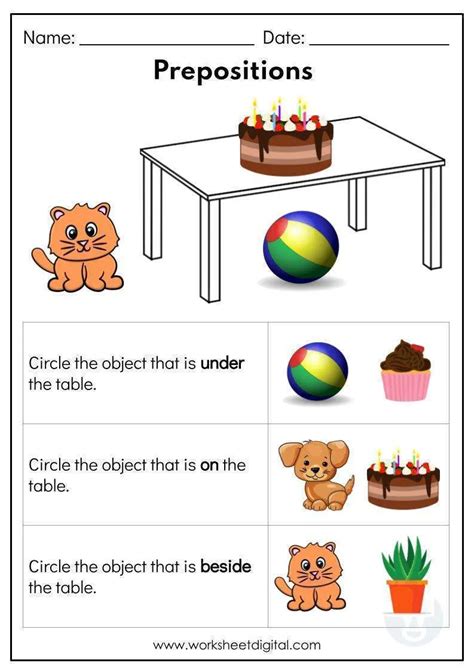 Preposition Printables For Preschools And Kindergartens Cleverlearner Preposition Kindergarten Worksheets - Preposition Kindergarten Worksheets