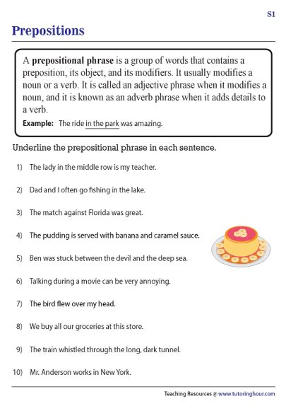 Prepositional Phrases As Adjectives Worksheets K5 Learning Prepositional Phrases Worksheet With Answer Key - Prepositional Phrases Worksheet With Answer Key
