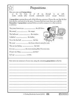 Prepositions 4th Grade Writing Worksheet Greatschools Preposition Worksheet 4th Grade - Preposition Worksheet 4th Grade