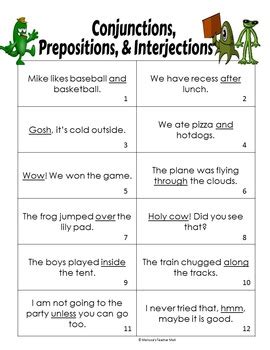 Prepositions Conjunctions And Interjections 8th Grade Ela Worksheets Interjecton Worksheet 8th Grade - Interjecton Worksheet 8th Grade