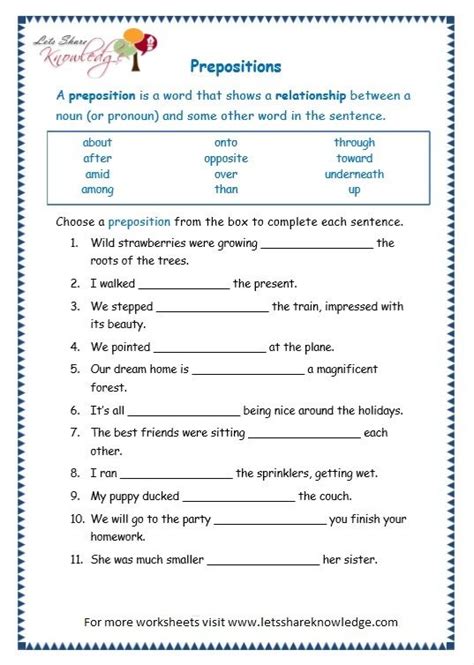 Prepositions Worksheet For Class 7 Ncert Guides Com Worksheet On Preposition - Worksheet On Preposition