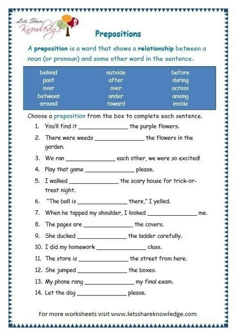 Prepositions Worksheets Preposition Worksheets 6th Grade - Preposition Worksheets 6th Grade