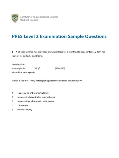 Pres Exam Sample Questions