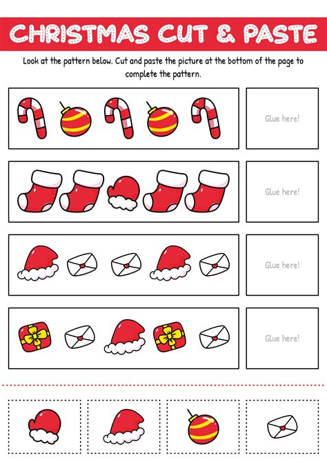 Preschool Christmas Cut Amp Paste Worksheets Woo Jr Christmas Cut And Paste Craft - Christmas Cut And Paste Craft