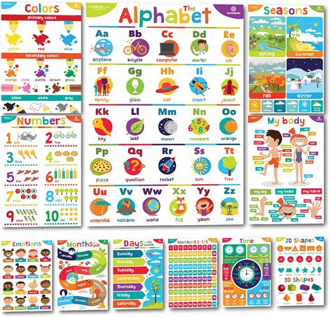 Preschool Classroom Posters Amp Charts Sproutbrite Com Educational Charts For Preschoolers - Educational Charts For Preschoolers