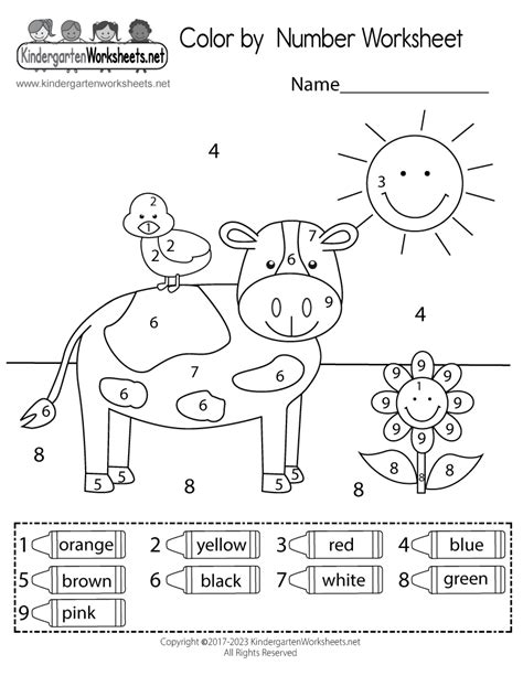 Preschool Color By Number Worksheets Itsybitsyfun Com Colors Worksheet Preschool - Colors Worksheet Preschool