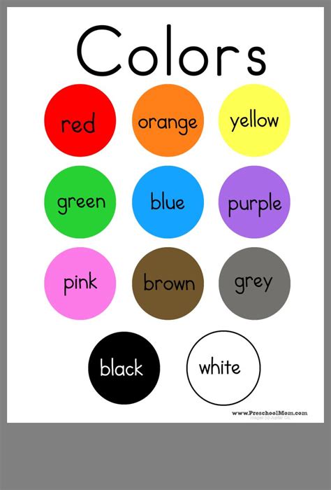 Preschool Color Chart Guruparents Color Chart For Kindergarten - Color Chart For Kindergarten