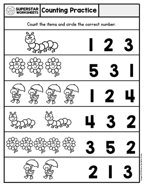 Preschool Counting Worksheet 2 For Kindergarten And 1st Number 2 Worksheets For Preschool - Number 2 Worksheets For Preschool