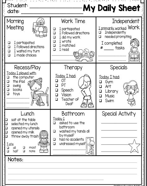 Preschool Daily Communication Sheet Preschool Daily Sheet - Preschool Daily Sheet