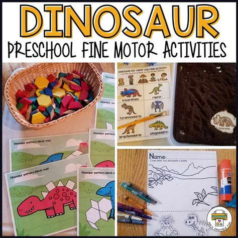 Preschool Dinosaur Fine Motor Activities Pre K Printable Dinosaur Cut And Paste Activity - Dinosaur Cut And Paste Activity