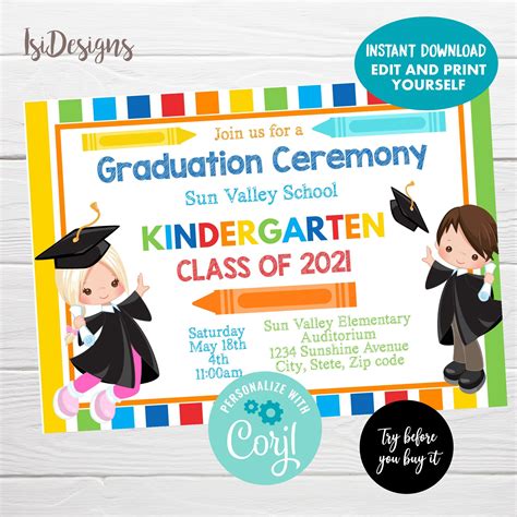 Preschool Graduation Invitation School