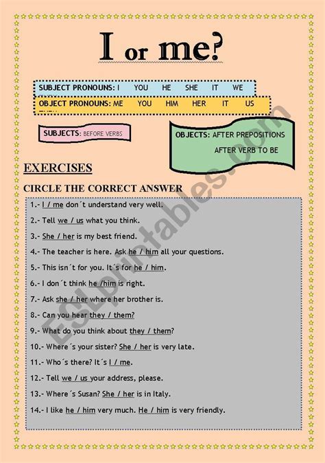 Preschool Math Worksheets I Versus Me Kindergarten Worksheet - I Versus Me Kindergarten Worksheet
