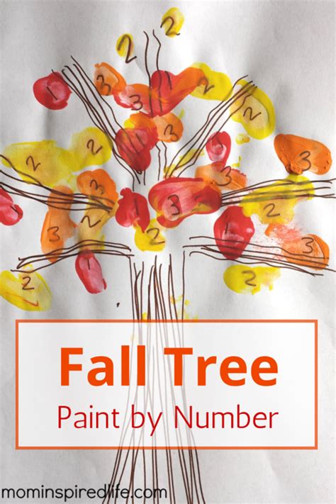 Preschool Number Recognition Fall Tree Paint By Number Paint By Number Preschool - Paint By Number Preschool