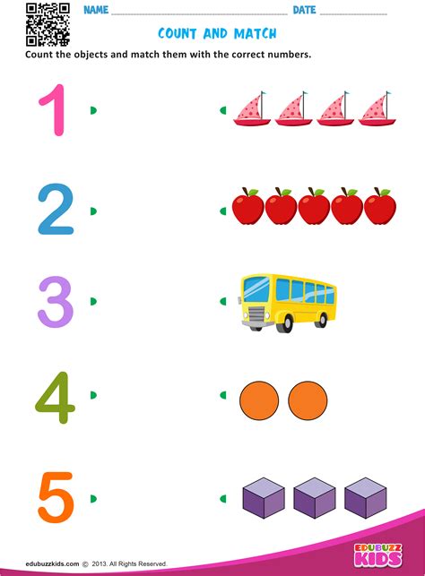 Preschool Numbers Matching Worksheet National Kindergarten Preschool Worksheet Count   Match - Preschool Worksheet Count & Match