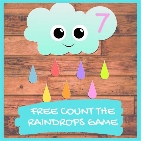 Preschool Raindrop Counting Game Weather Printable Activity Raindrop Template For Preschool - Raindrop Template For Preschool