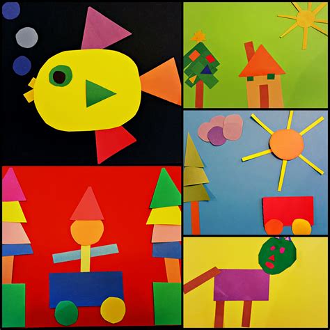 Preschool Shape Art Activity Little Bins For Little Shape Art For Kindergarten - Shape Art For Kindergarten
