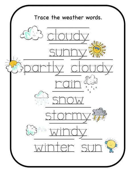 Preschool Weather Worksheet   Free Week Long Weather Themed Preschool Lesson Plans - Preschool Weather Worksheet