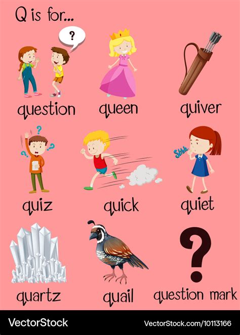 Preschool Words That Start With Q Q Flashcards Kindergarten Words That Start With Q - Kindergarten Words That Start With Q