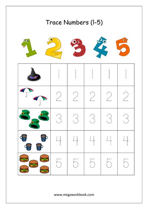 Preschool Worksheet Counting And Tracing Number 1 To 1 10 Preschool Worksheet - 1-10 Preschool Worksheet