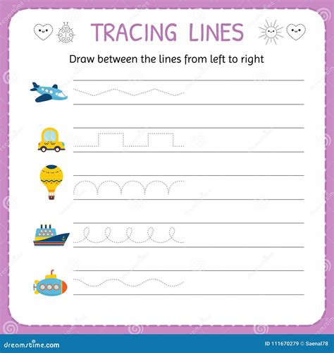 Preschool Worksheet  Line   Types Of Lines Worksheet For Preschool Kindergarten Kids - Preschool Worksheet, Line